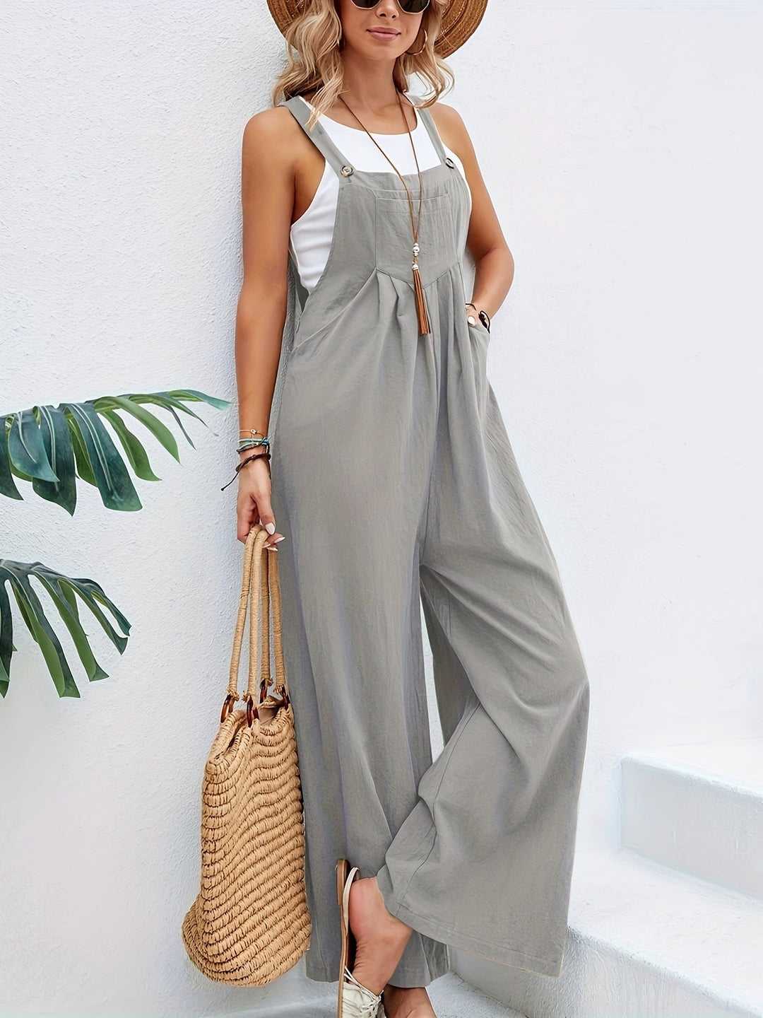 Combinaison Lin Femme Bohème à Bretelles