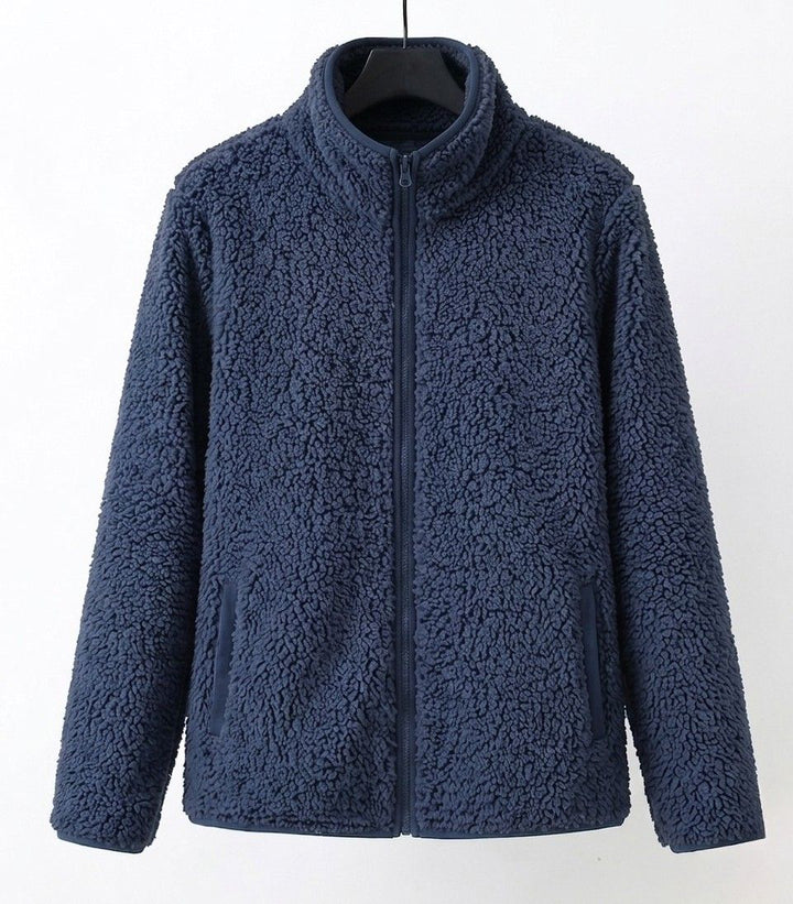 Veste D'hiver Pour Femme en Sherpa Doux Avec Col Montant