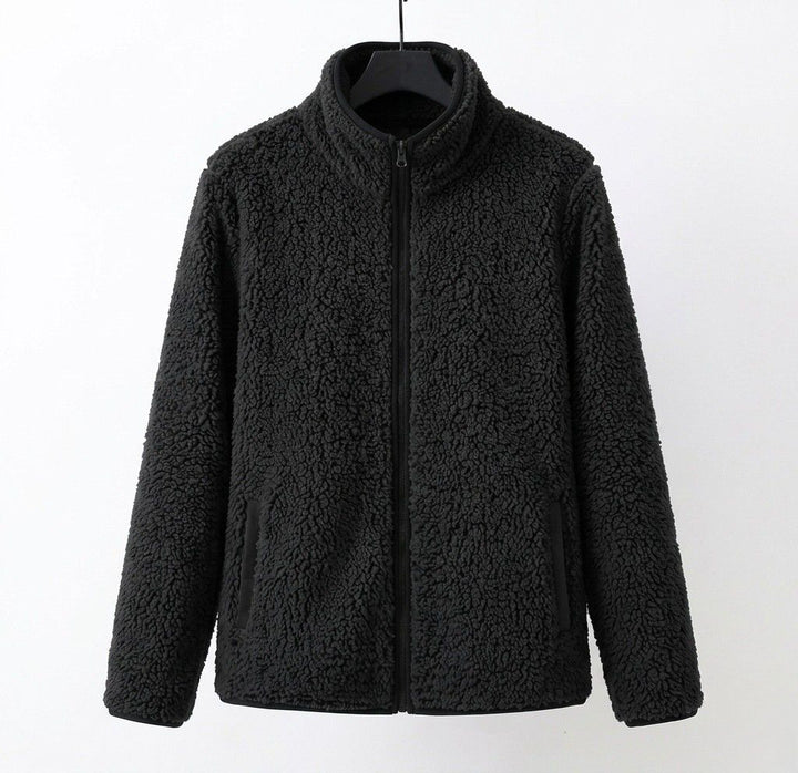 Veste D'hiver Pour Femme en Sherpa Doux Avec Col Montant