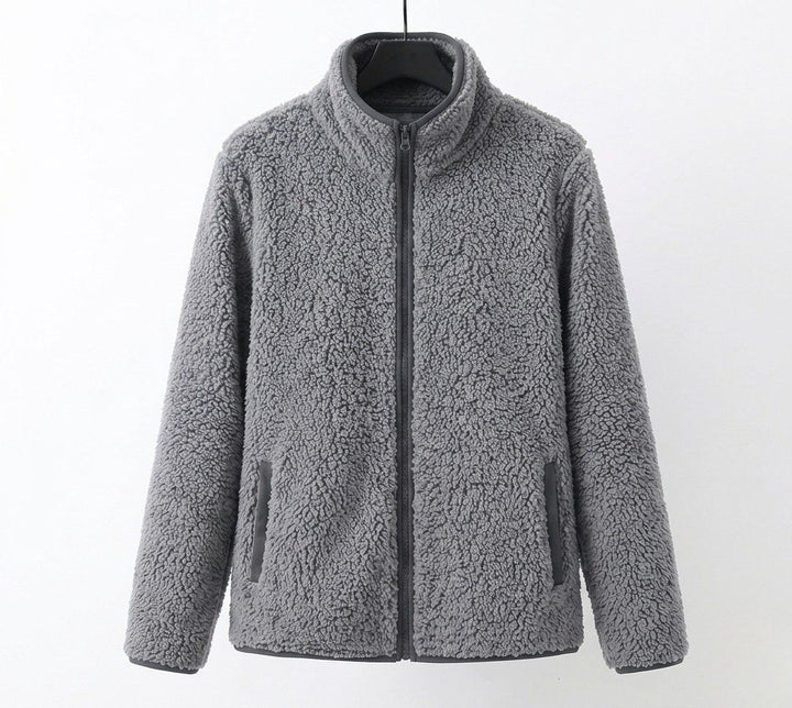 Veste D'hiver Pour Femme en Sherpa Doux Avec Col Montant