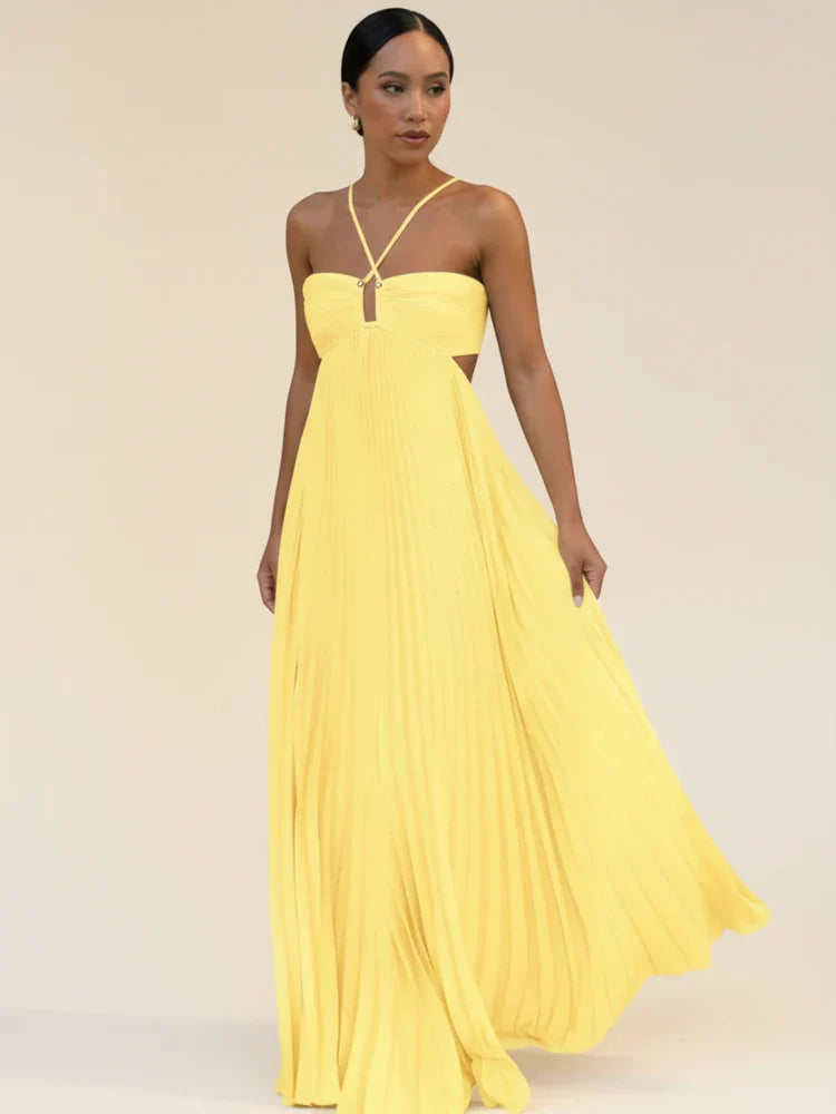 Robe Longue Bohème Femme Dos Nu Sans Manches