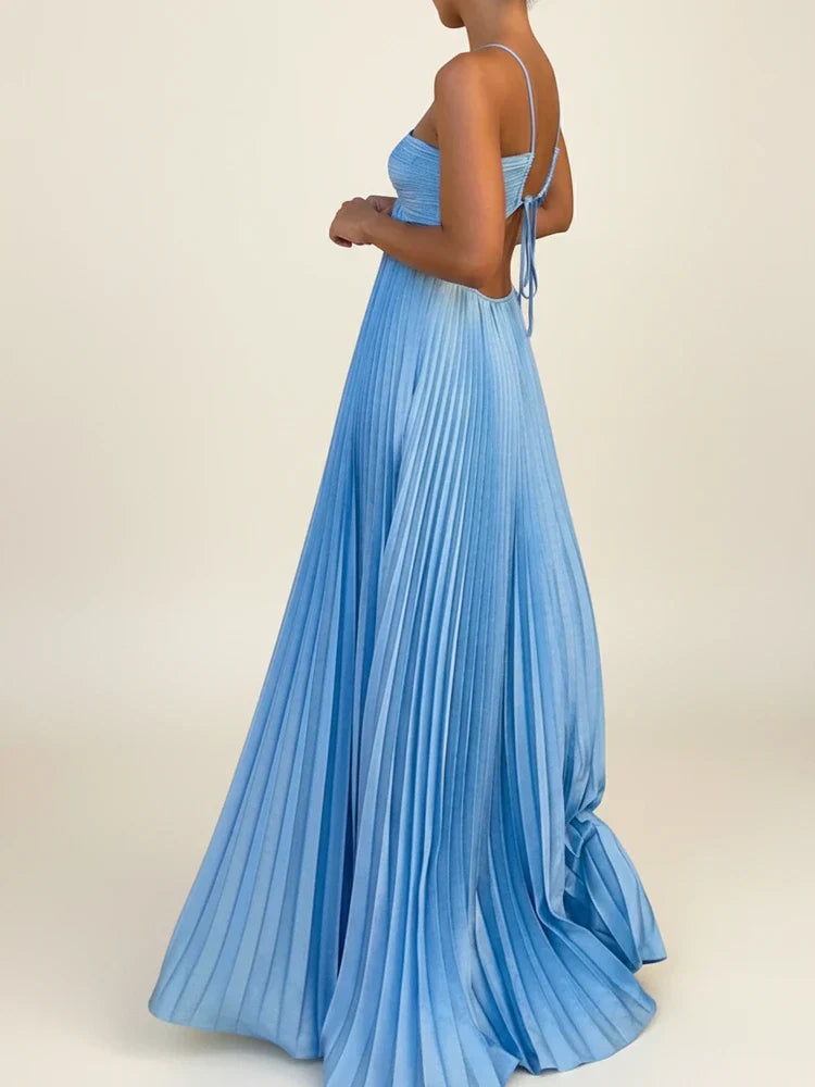 Robe Longue Bohème Femme Dos Nu Sans Manches