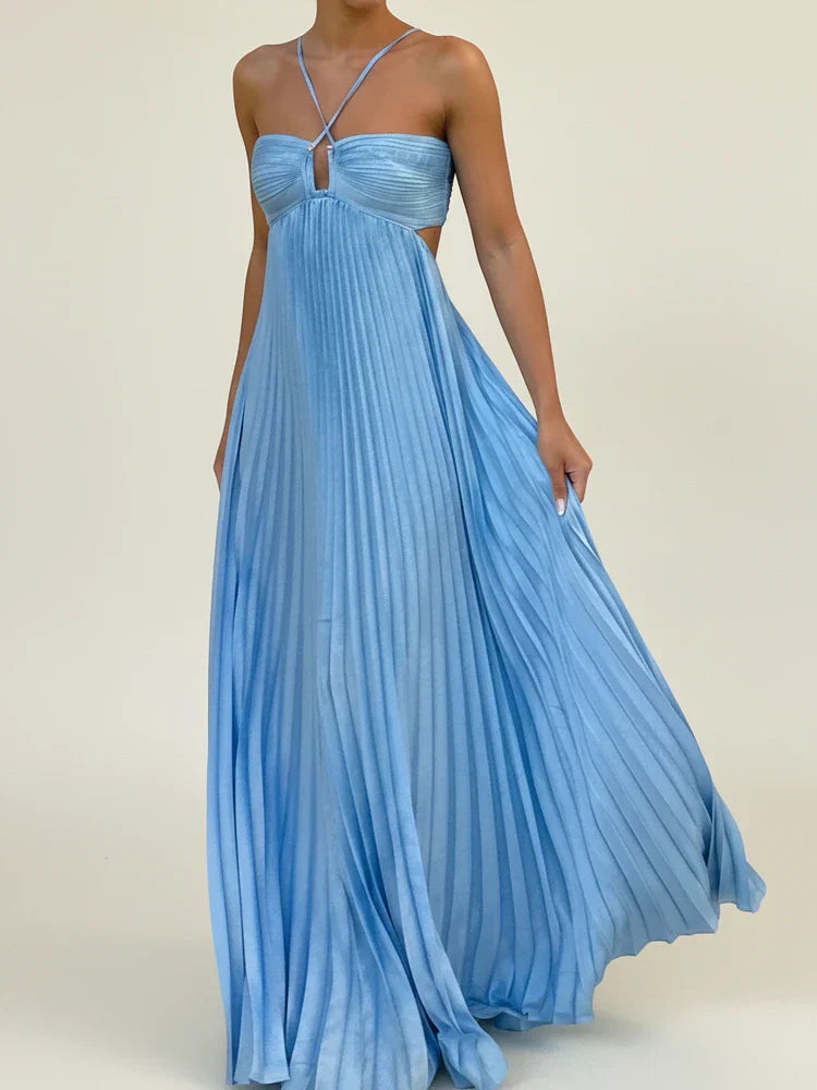 Robe Longue Bohème Femme Dos Nu Sans Manches
