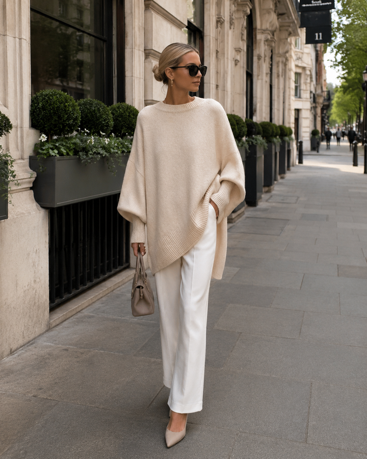 Women's Knit Batwing-Sleeve Pull-On Poncho