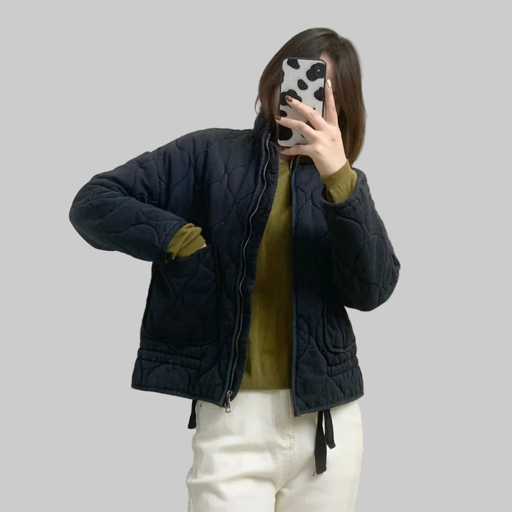 Veste Matelassée Zippée Pour Femme Avec Col Montant