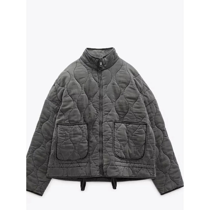 Veste Matelassée Zippée Pour Femme Avec Col Montant