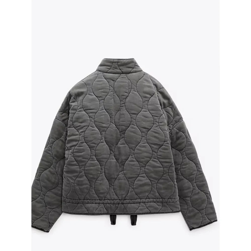 Veste Matelassée Zippée Pour Femme Avec Col Montant