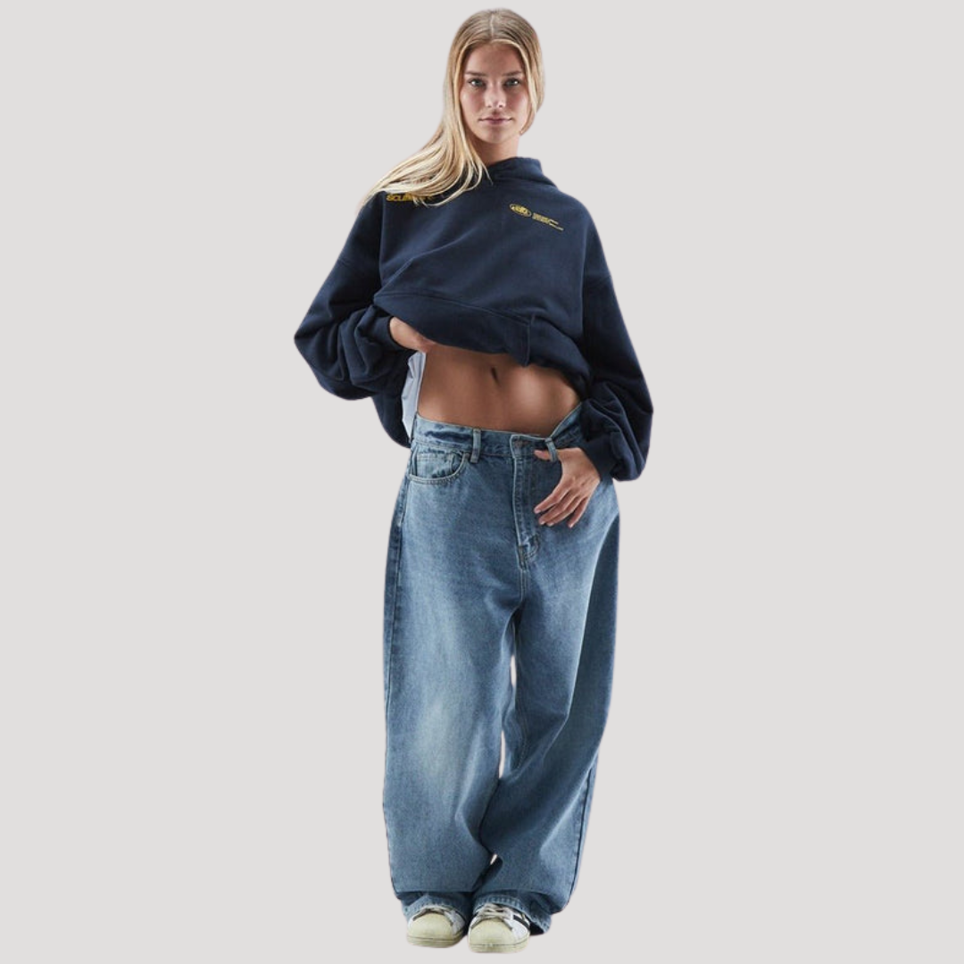Felpa con cappuccio unisex oversize con motivo