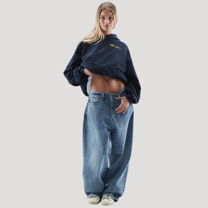 Felpa con cappuccio unisex oversize con motivo