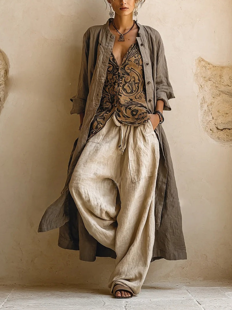 Completo casual bohémien da donna, 3 pezzi