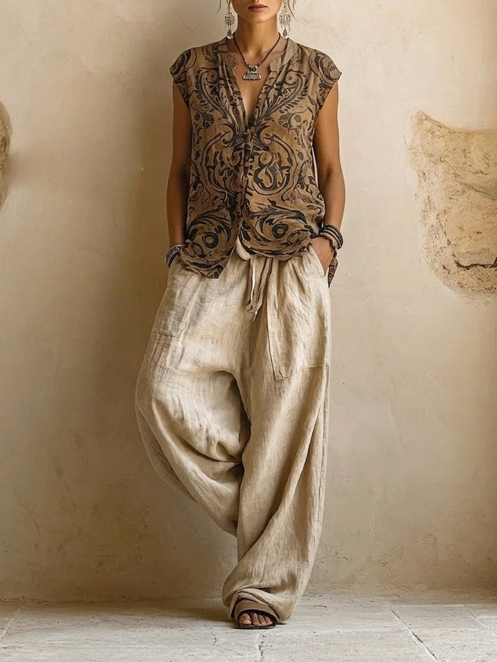 Completo casual bohémien da donna, 3 pezzi