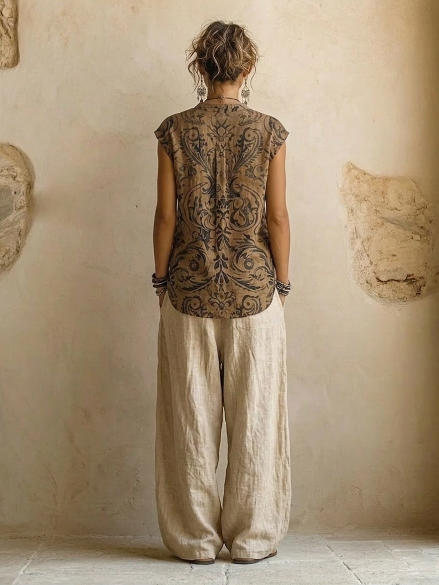 Completo casual bohémien da donna, 3 pezzi