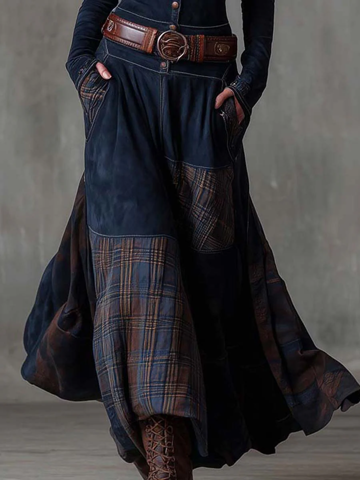 Women's Long-Sleeve Bohemian Flowing Maxi Dress