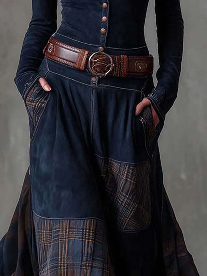 Women's Long-Sleeve Bohemian Flowing Maxi Dress