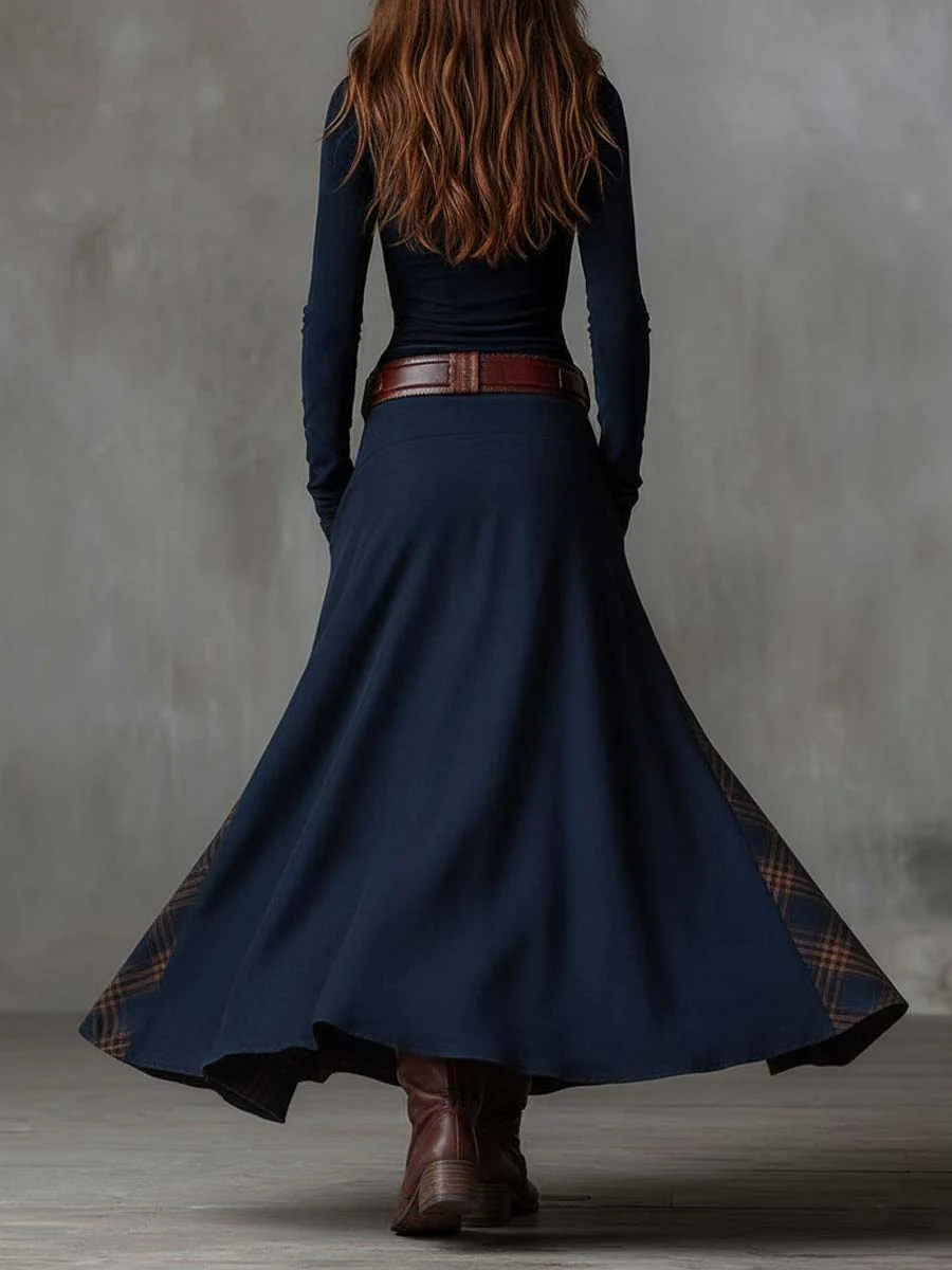 Women's Long-Sleeve Bohemian Flowing Maxi Dress