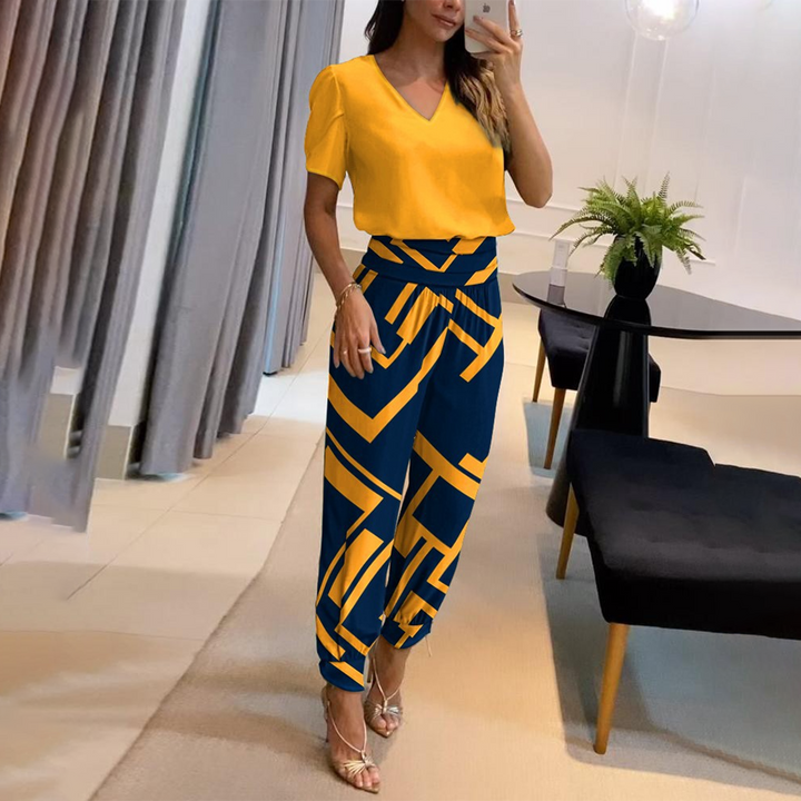 Combinaison Femme Manches Courtes Col V
