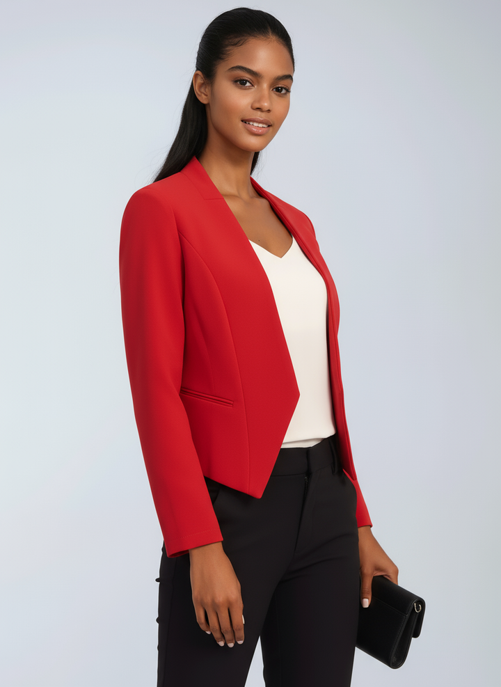 Blazer Élégant et Structuré Pour Femme Ouvert Sur Le Devant
