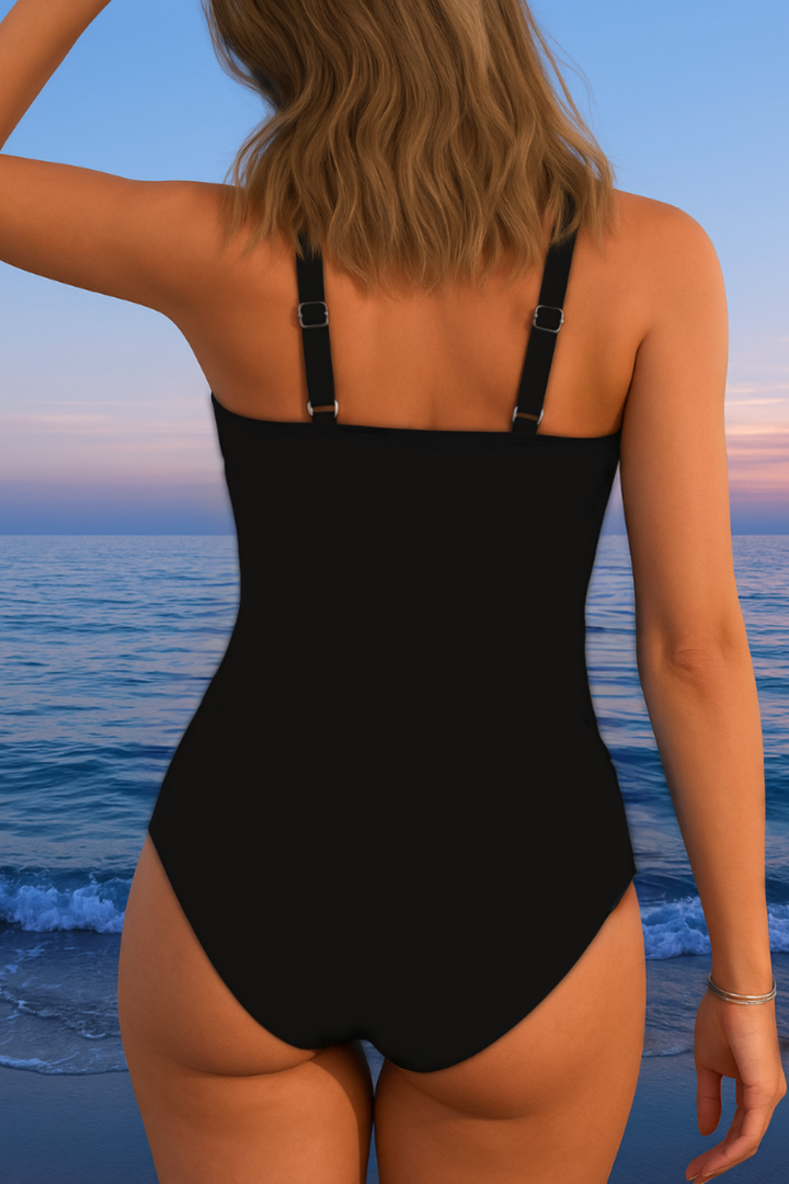 Maillot de Bain Une Pièce Femme Gainant Col V