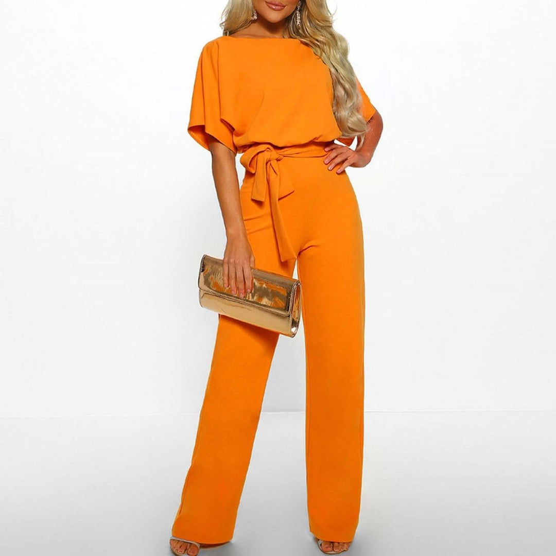 Combinaison Longue Femme Manches Courtes Ceinture