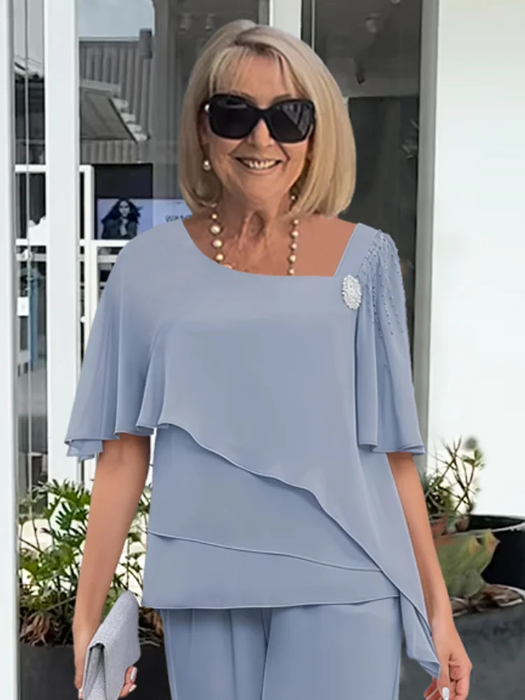 Ensemble Femme Top Fluide et Pantalon Large