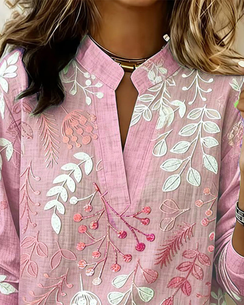 Blouse Fleurie Femme Col V Toucher Doux