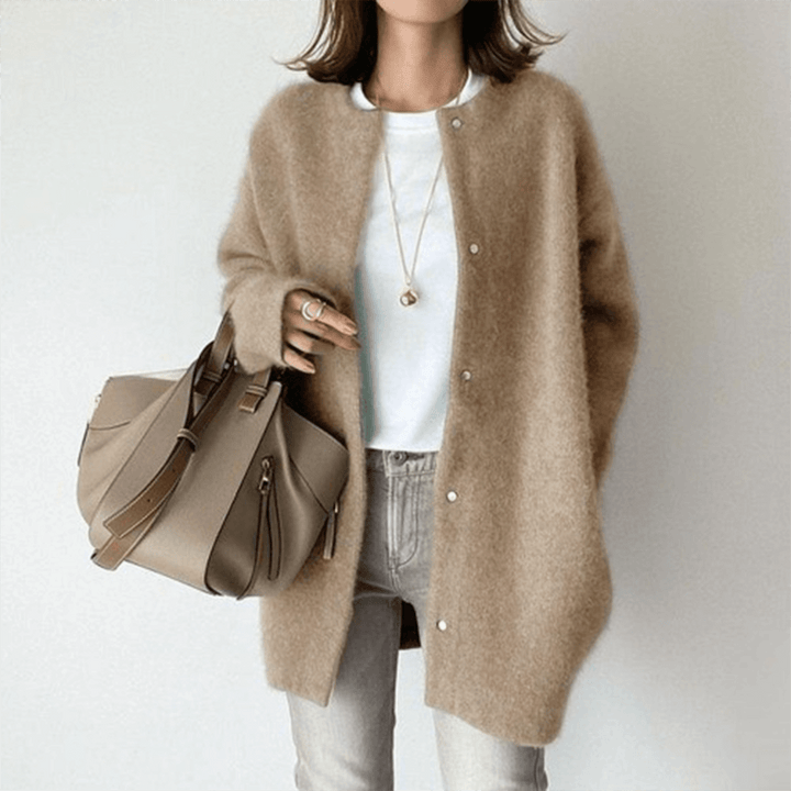 Cardigan en Maille Douce Pour Femme Coupe Décontractée et Boutonnage à L'avant