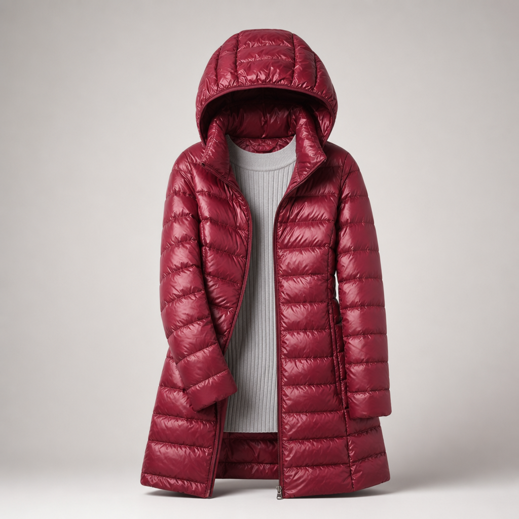 Women's Long Hooded Quilted Puffer Jacket