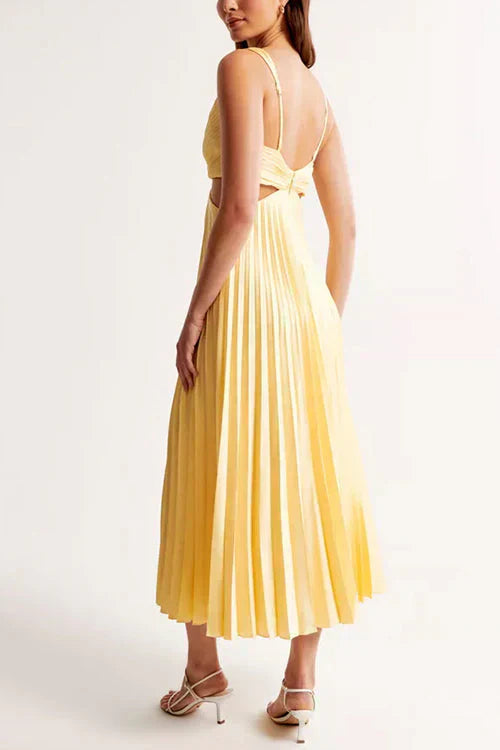 Robe Midi Plissée Femme Décolleté Croisé