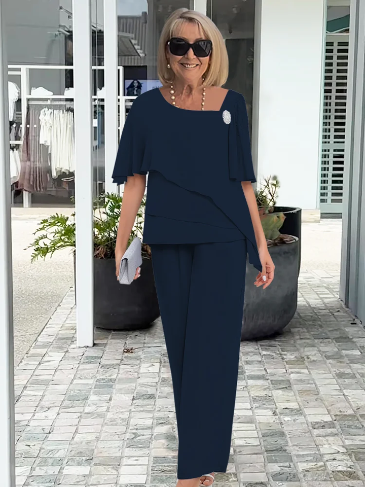Ensemble Femme Top Fluide et Pantalon Large
