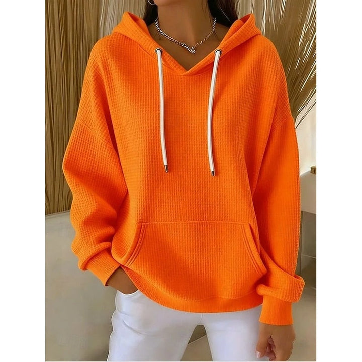 Felpa da donna con cappuccio in maglia a nido d'ape