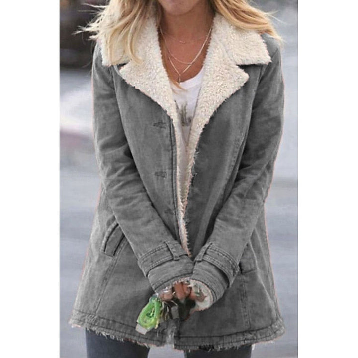 Manteau D’hiver Pour Femme En Similicuir Suédé Doublé En Sherpa