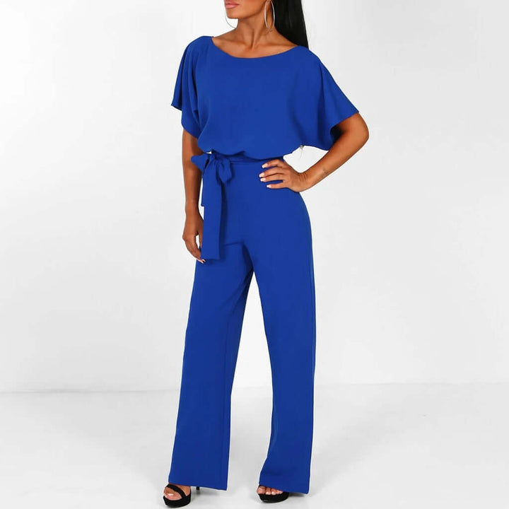 Combinaison Longue Femme Manches Courtes Ceinture