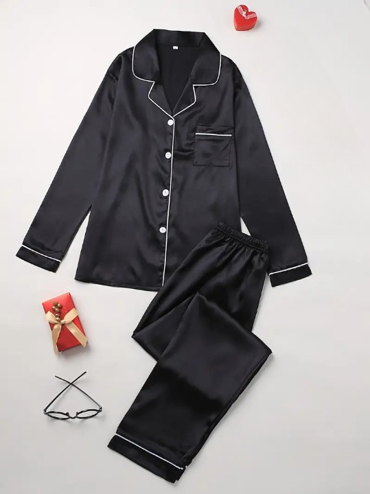Ensemble Pyjama Chemise Boutonnée Femme