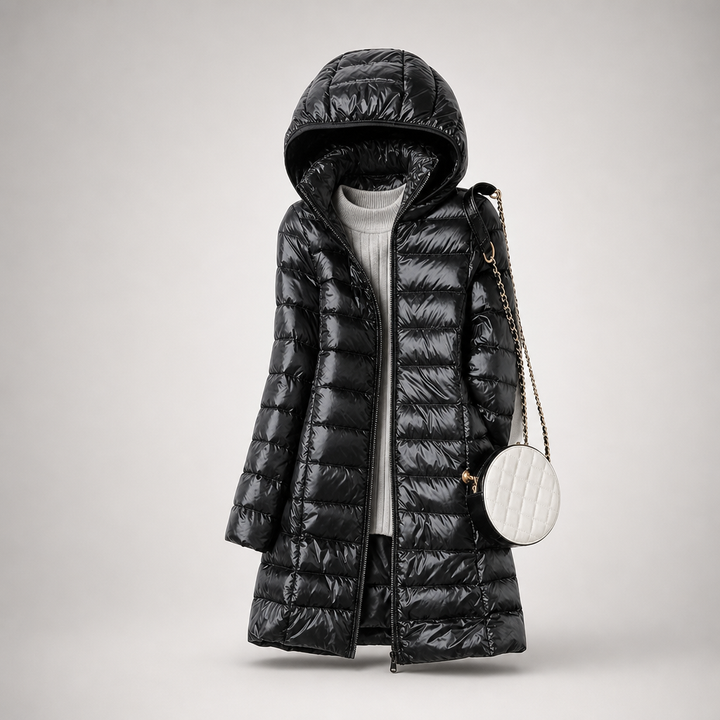 Veste D'hiver Matelassée Longue à Capuche Pour Femme