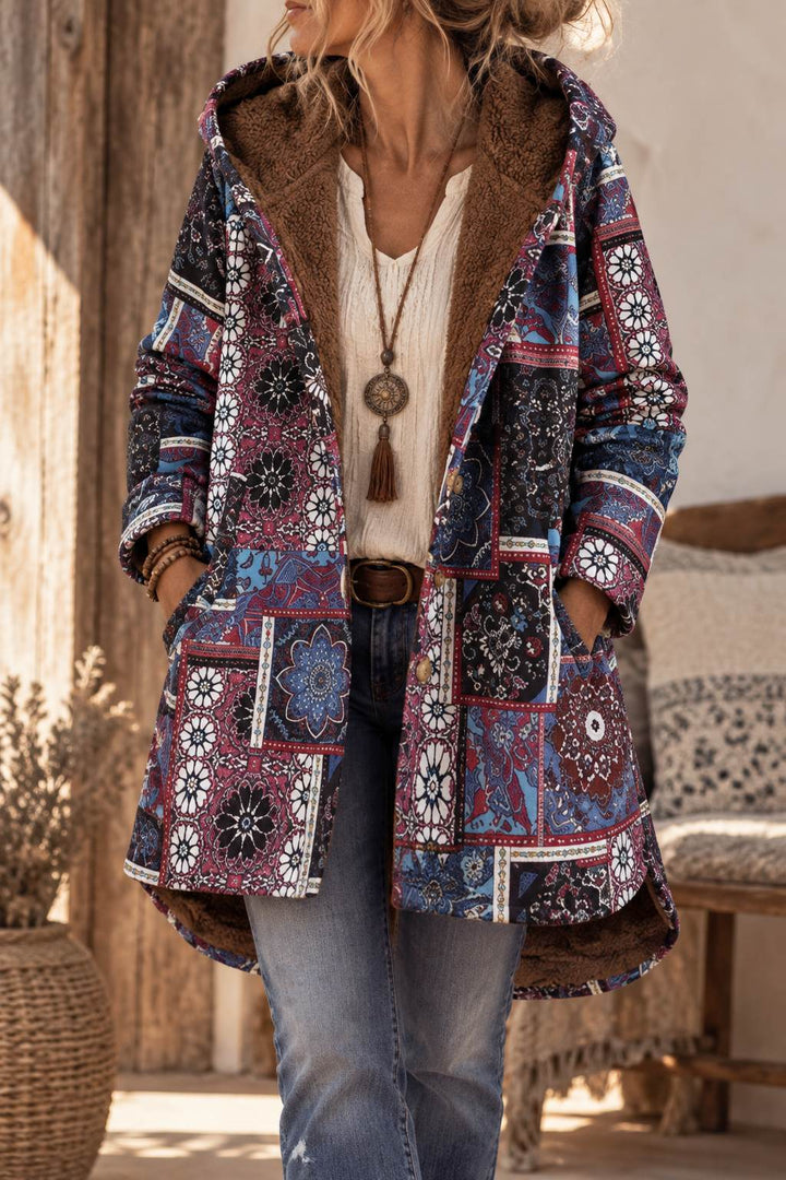 Manteau Bohème Femme Doublure Fausse Fourrure