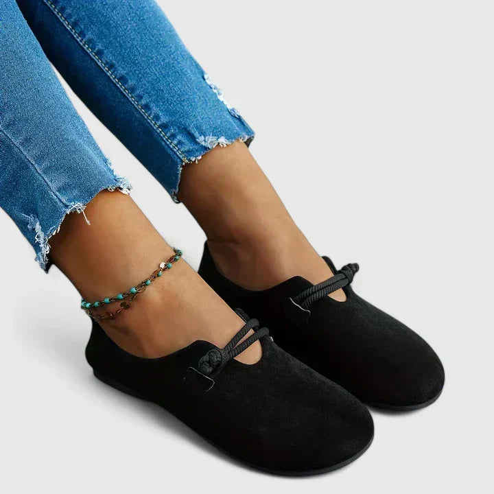 Mocassins Plates Style Babies Pour Femme Avec Nœud