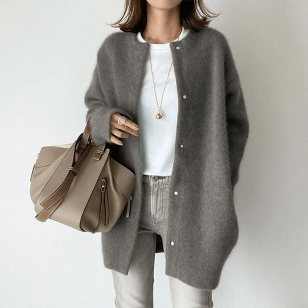 Cardigan en Maille Douce Pour Femme Coupe Décontractée et Boutonnage à L'avant