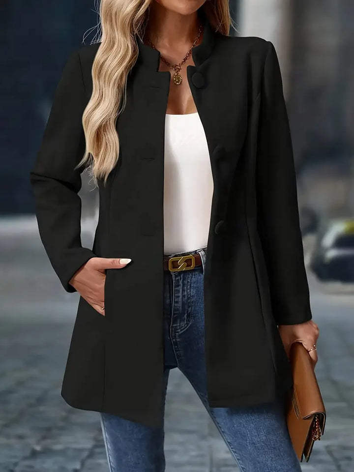 Manteau Décontracté à Manches Longues et Ouverture Frontale Pour Femme