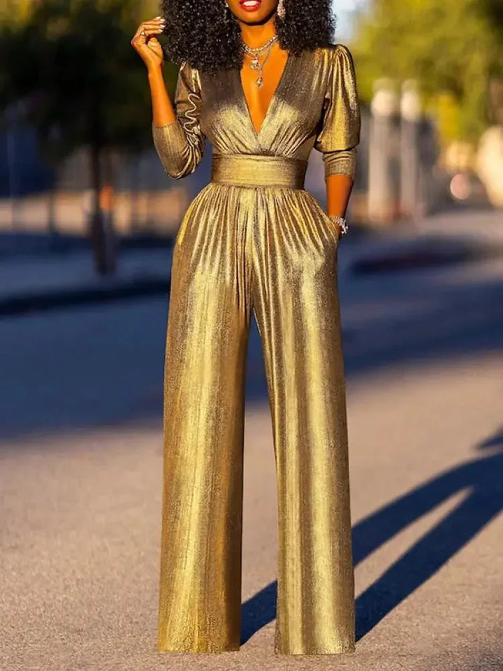 Combinaison Satin Femme Jambes Larges Soirée