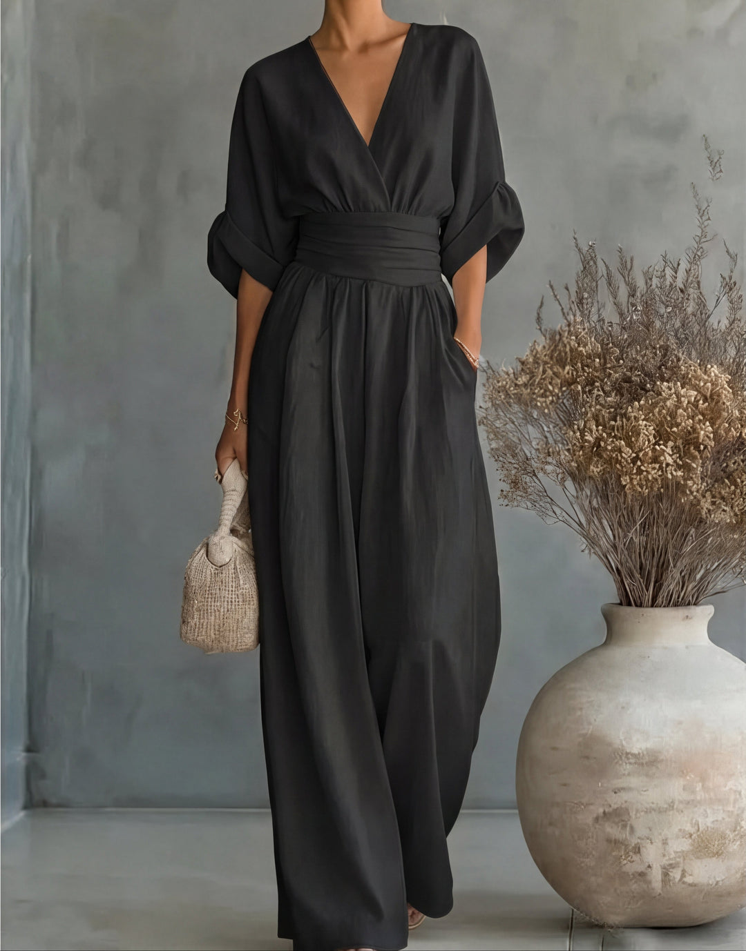 Combinaison Femme Col Croisé Jambes Larges