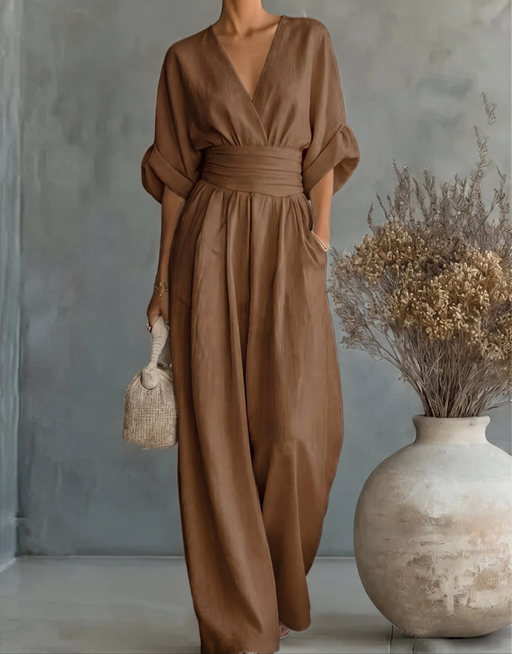 Combinaison Femme Col Croisé Jambes Larges