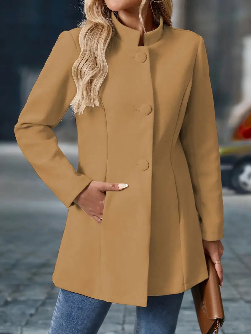 Manteau Décontracté à Manches Longues et Ouverture Frontale Pour Femme