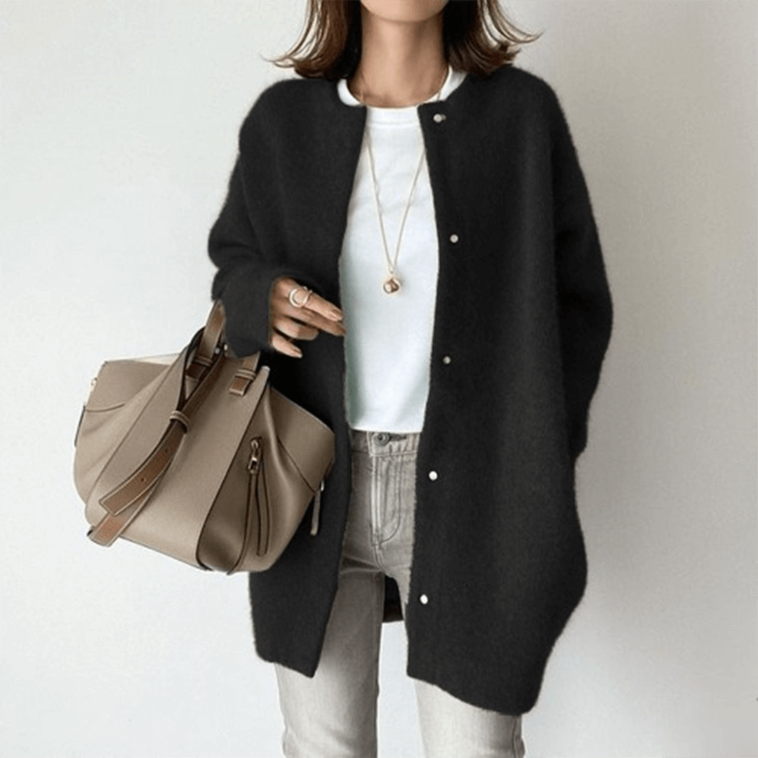 Cardigan en Maille Douce Pour Femme Coupe Décontractée et Boutonnage à L'avant