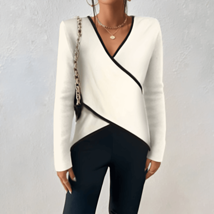 Blouse Cache-Cœur Col V Femme