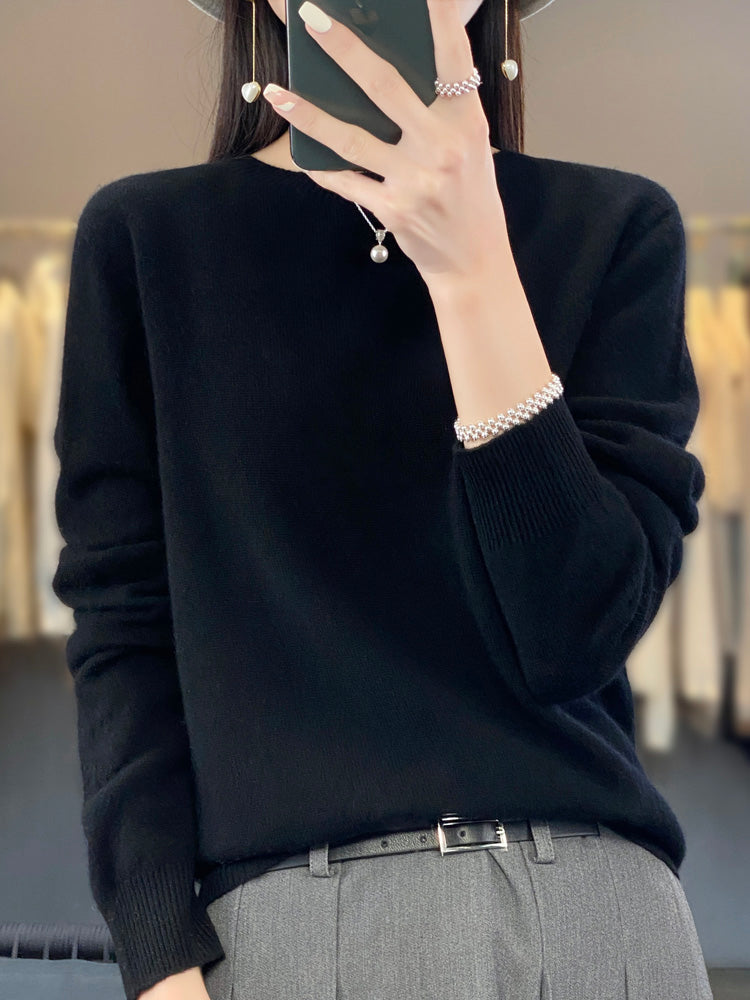 Women's soft-knit crew-neck sweater
