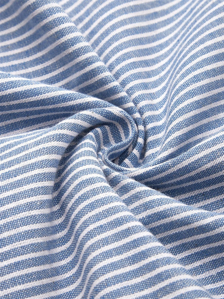Robe Midi Rayée Femme Coupe Fluide Boutons