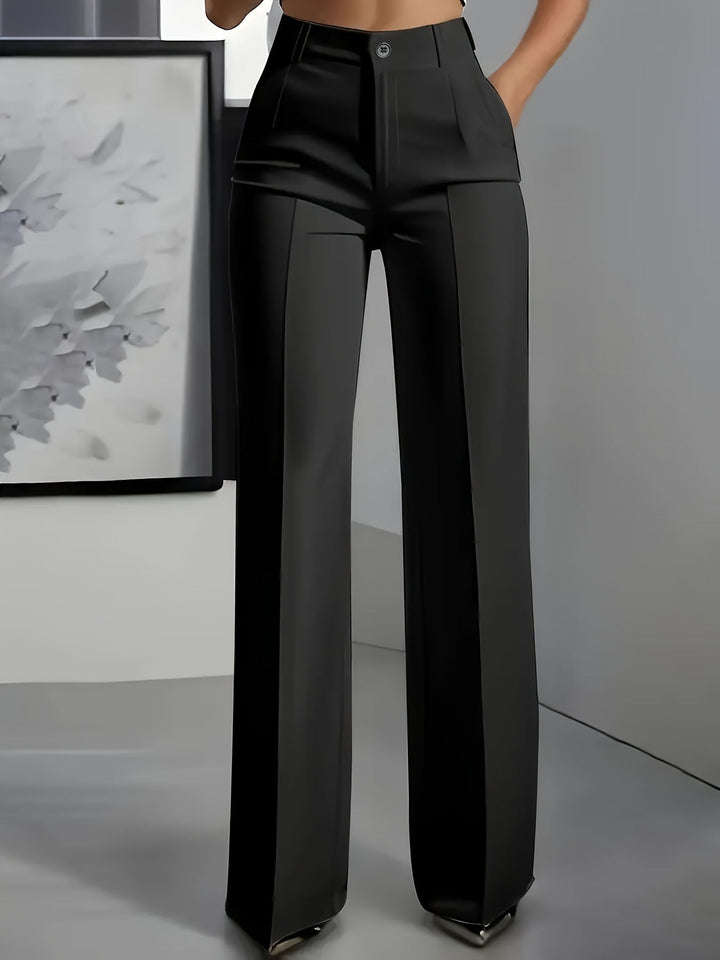 Women's High-Waisted Straight-Leg Pants