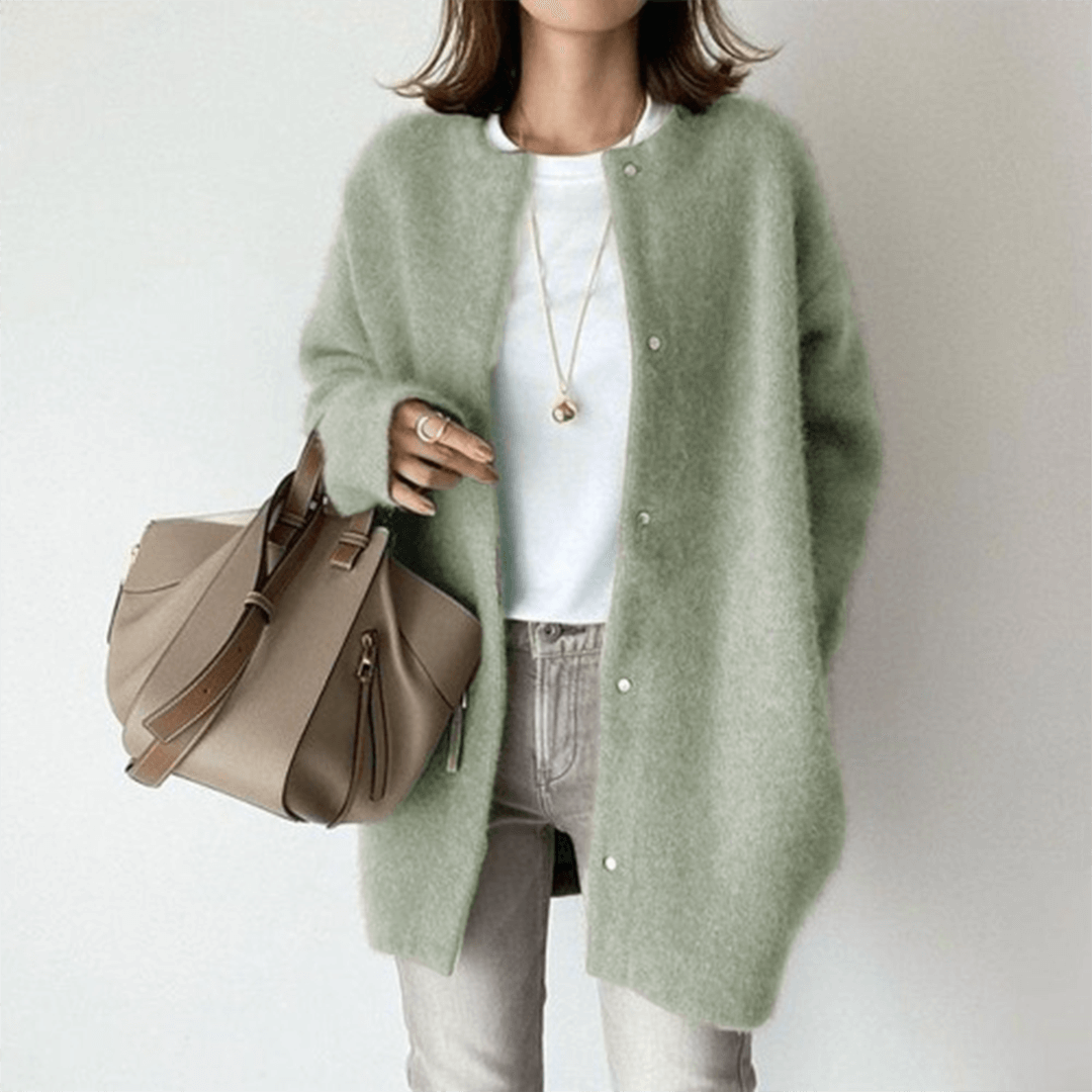 Cardigan en Maille Douce Pour Femme Coupe Décontractée et Boutonnage à L'avant