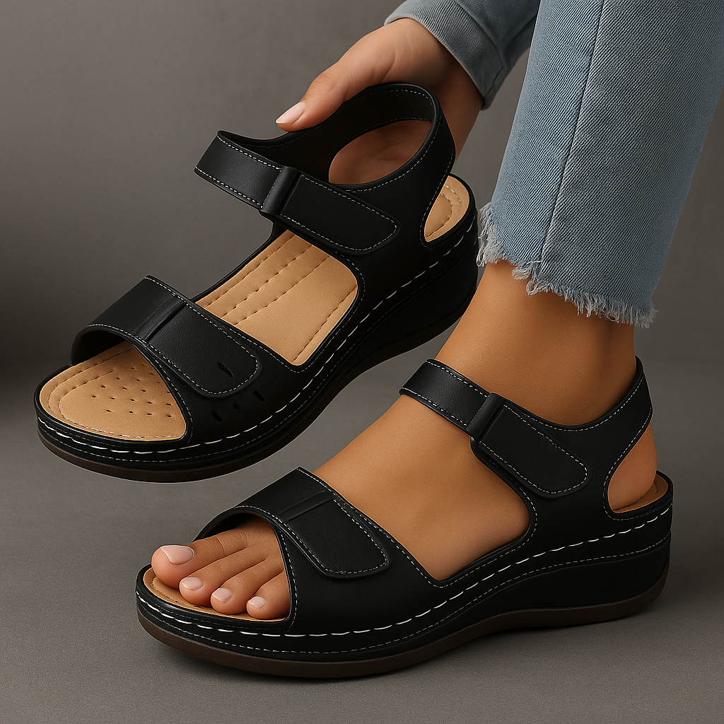 Sandales Compensées Ergonomiques Ajustables Femme
