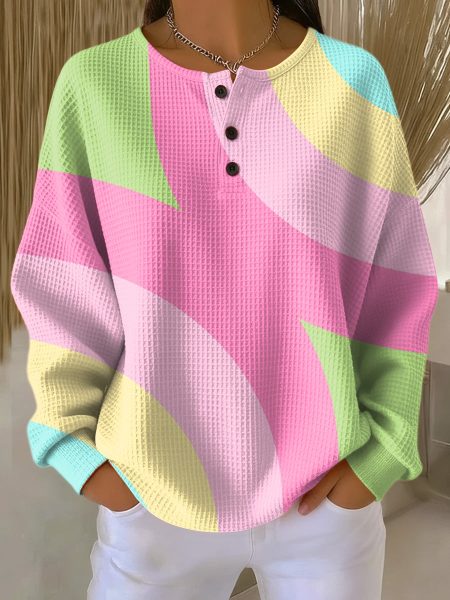 Damenpullover mit geometrischem abstraktem Muster